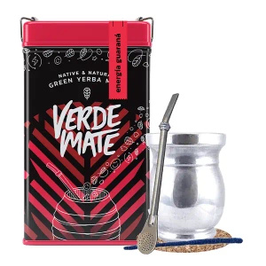 Set Yerbera Verde Mate Energia Guarana 0.5kg Palo Santo Mate Energia 0.5kg Palo Santo
