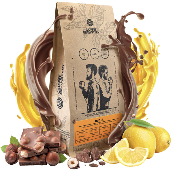 Bro Coffee Roastery - Egész kávébabos India Karnataka prémium 400g