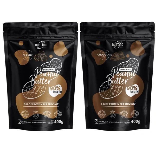 Nustino mogyoróvajpor szett: Classic + Chocolate 2x400g