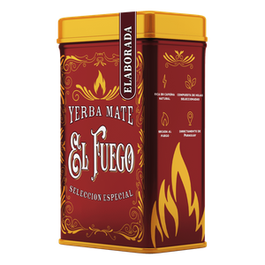 Yerbera – Fém doboz + El Fuego Elaborada 0,5 kg