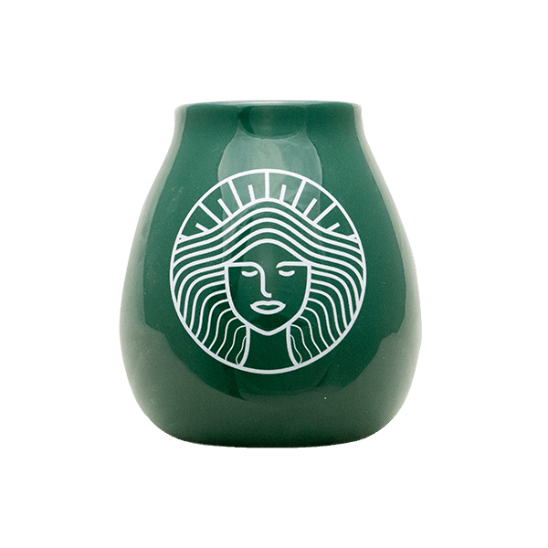 Kerámia matétök Pachamama logóval (zöld) 350 ml