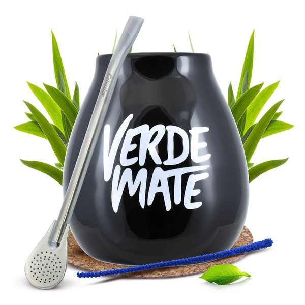 Black Verde Mate tök + bombilla készlet