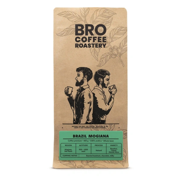 Bro Coffee Roastery – Egész kávébabos Brazil Mogiana Premium 400 g