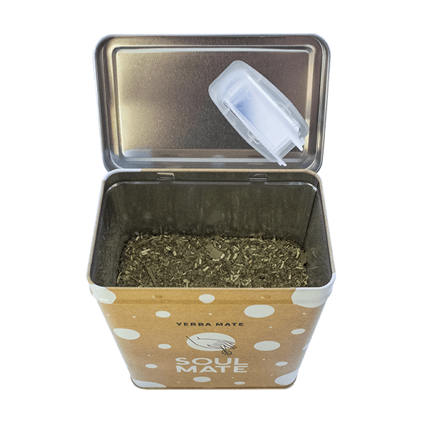 Yerbera – Fém doboz + Soul Mate Orgánica Elaborada 0,5 kg