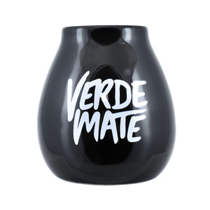 Kerámia matétök Verde Mate logóval (fekete) 350 ml