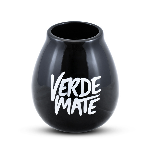 Kerámia matétök Verde Mate logóval (fekete) 350 ml