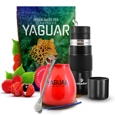 Yerba Mate készlet Yaguar Energia 500g 0,5kg Yerbomos + Mate Tökre + Bombilla