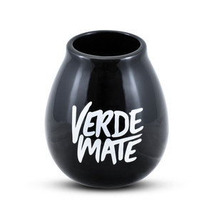 Kerámia matétök Verde Mate logóval (fekete) 350 ml