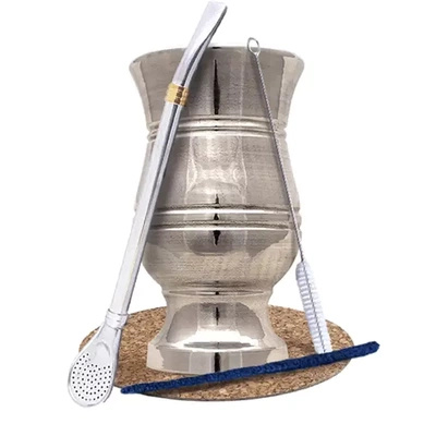 LARGE Palo Santo ~250 ml Yerba Mate bombilla