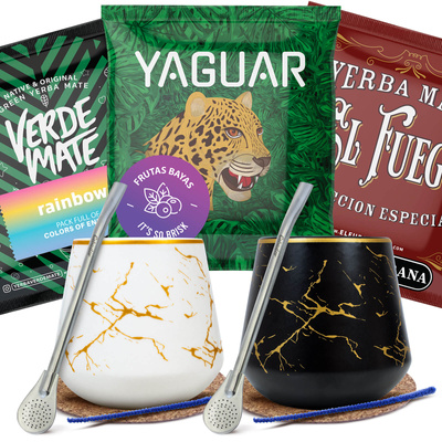 Yerba Mate szett két főre: minták 3×50g 2x Mate Tök + 2x Bombilla