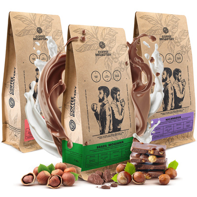 Kávészett Bro Coffee Roastery Costa Rica San Rafael + Nicaragua Colibrí Azul + Brazil Samba 3x1kg (3kg)