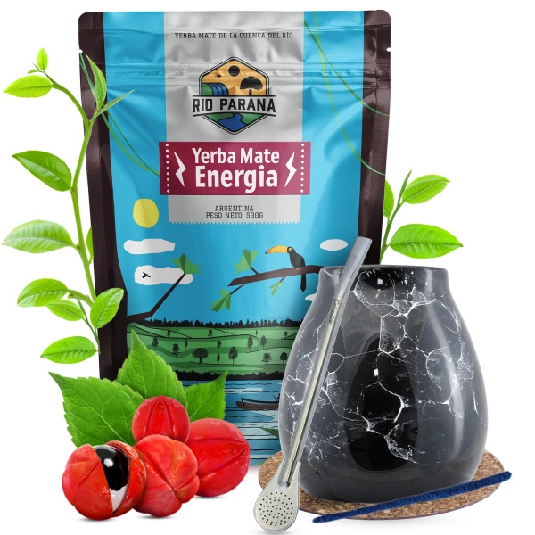 Yerba Mate készlet Rio Parana Energia Mate Tökre + Bombilla 500g