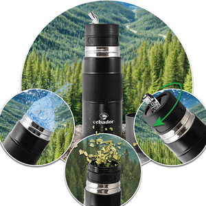 Yerbomos XL ALL IN ONE - 750ml - Mate tök, termosz és bombilla egyben (fekete)