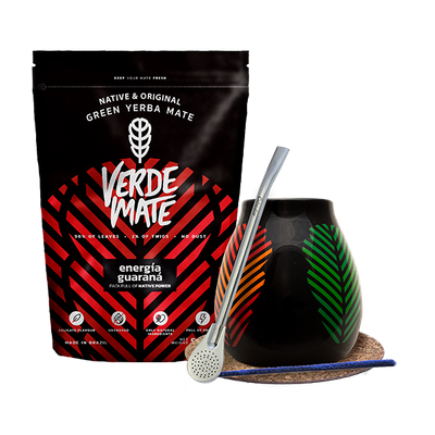 Yerba Mate készlet: Verde Mate Energía Guaraná 500g + Mate Tök + Bombilla