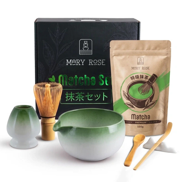 Ajándékszett: prémium matcha + matchawan + bambusz kiegészítők