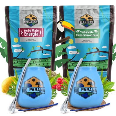 Yerba Mate Rio Parana készlet két személyre Kalácsa Bombilla 1000g