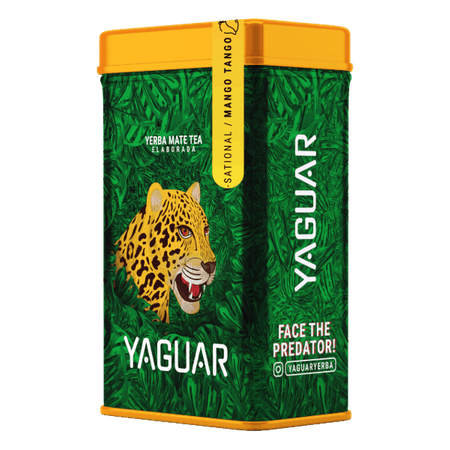 Yerbera – Fém doboz + Yaguar Mango Tango 0,5 kg