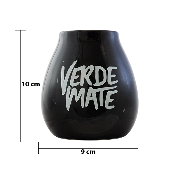 Kerámia matétök Verde Mate logóval (fekete) 350 ml