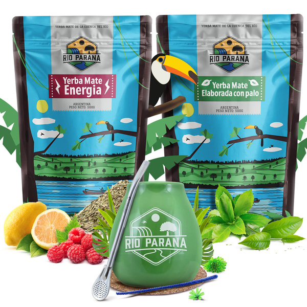 Yerba Mate készlet Rio Parana Energia Elaborada 2x500g + kiegészítők