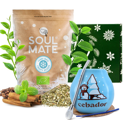 Ajándékkészlet Yerba Mate Soul Mate Frosty Season 500g