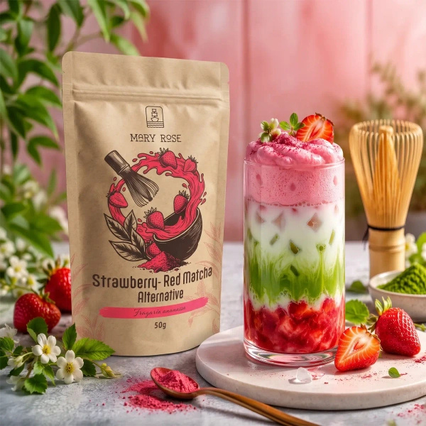 Mary Rose – Red Matcha Alternative – Eper (por) 50 g