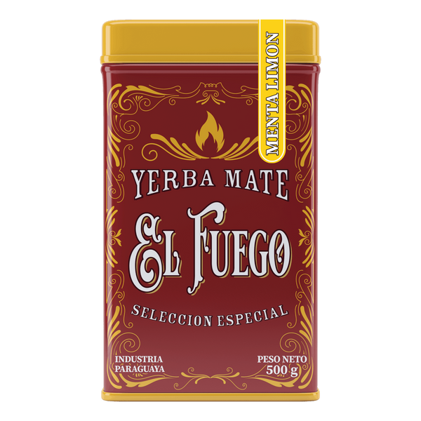 Yerbera – Fém doboz + El Fuego Menta Limon 0,5 kg
