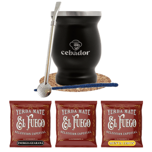 Yerba Mate készlet: minták El Fuego 3x50g + TermoMate + Bombilla