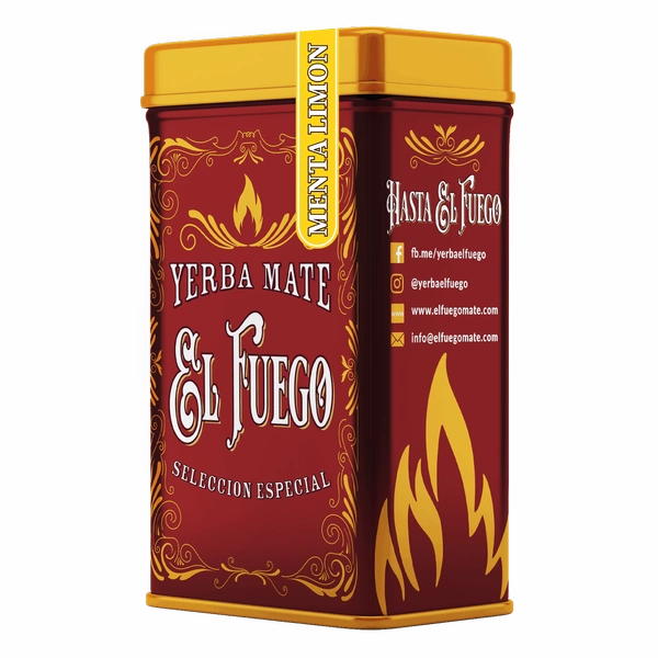 Yerbera - konzervdoboz + El Fuego Menta Limon 0.5kg