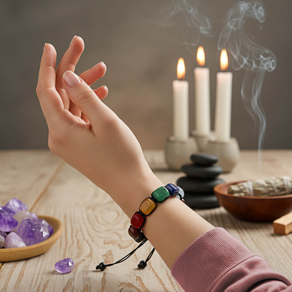 "Hét csakra" karkötő – zsinóron