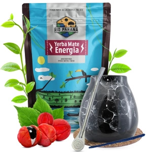 Yerba Mate készlet Rio Parana Energia Mate Tökre + Bombilla 500g