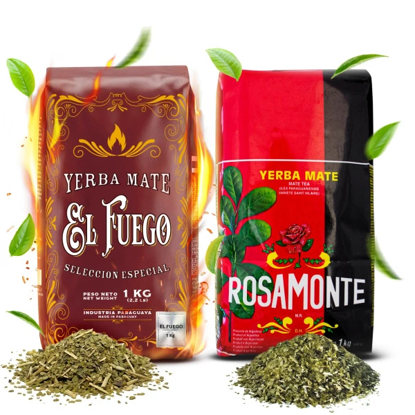 Yerba Mate Elaborada készlet: El Fuego 1kg + Rosamonte 1kg