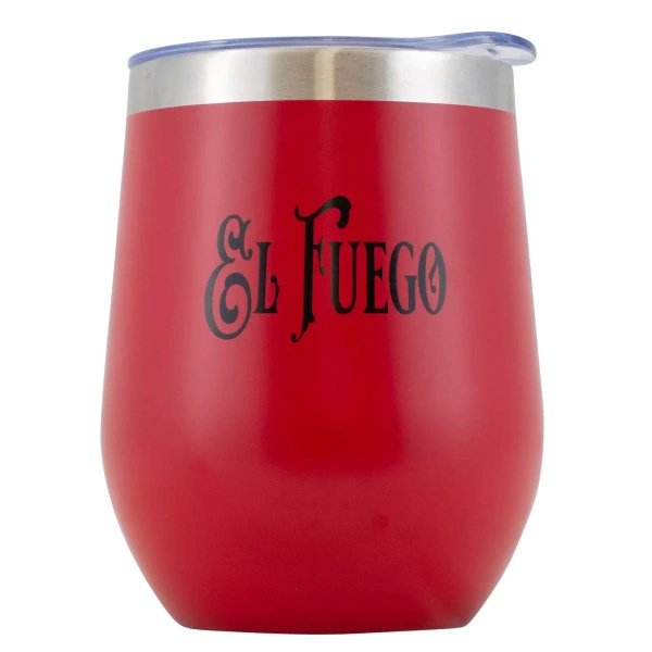 TermoLid – hőszigetelt yerba mate bögre fedéllel – El Fuego (piros) – 350 ml