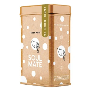 Yerbera – Fém doboz + Soul Mate Orgánica Siempre 0,5 kg