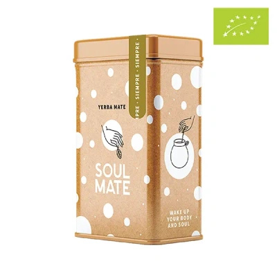 Yerbera – Fém doboz + Soul Mate Orgánica Siempre 0,5 kg