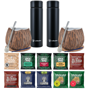 Yerba Mate Thermos Bombilla készlet két személyre 500g