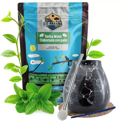 Yerba Mate készlet Rio Parana Mate Tökre Bombilla 500g