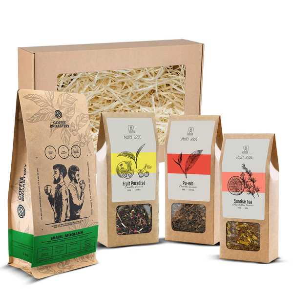 Ajándékkészlet Bro Coffee Roastery kávéval és Mary Rose teával