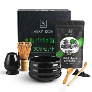 Ajándékszett: japán ceremoniális matcha + matchawan + bambuszkiegészítők