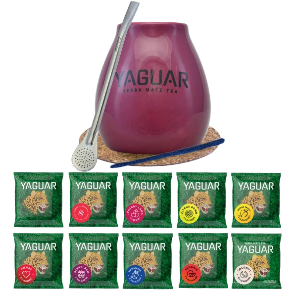 Állítsa be a  Yerba Mate Yaguar 10x50g Calabash Bombilla