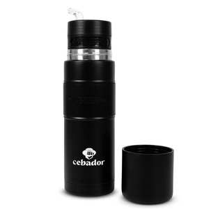 Yerbomos XL ALL IN ONE - 750ml - Mate tök, termosz és bombilla egyben (fekete)