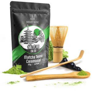 Ceremoniái matcha teafőző készlet: japán BIO matcha 30g + kiegészítők