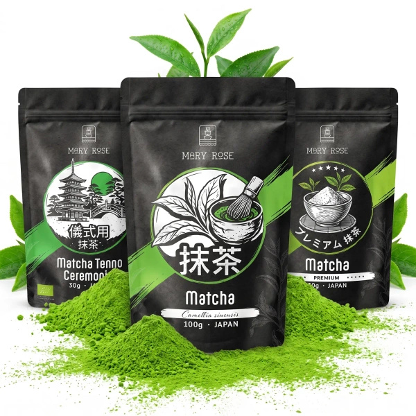 3 japán bio matcha tea szett: ceremoniális + prémium + konyhai
