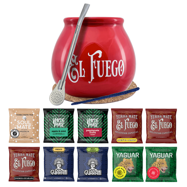 Yerba Mate készlet 10x50g Calabash Bombilla 500g