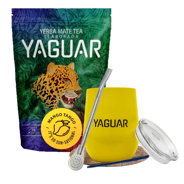 Yerba Mate készlet: Yaguar Mango Tango 500g + TermoLid + Bombilla