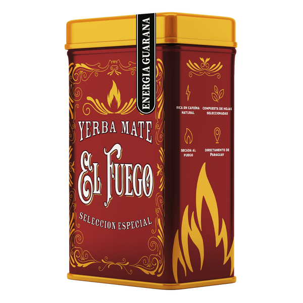 Yerbera – Fém doboz + El Fuego Energia Guarana 0,5 kg