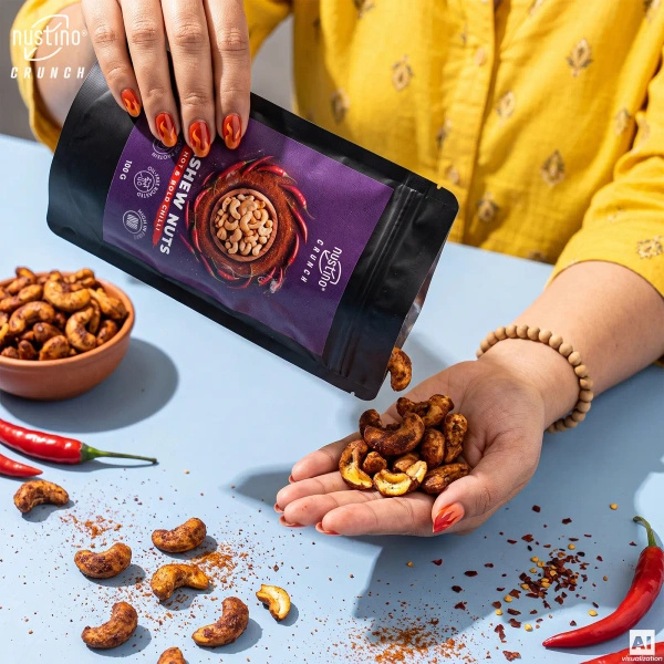 Nustino Crunch – Pörkölt kesudió – Hot & Bold Chilli 100 g