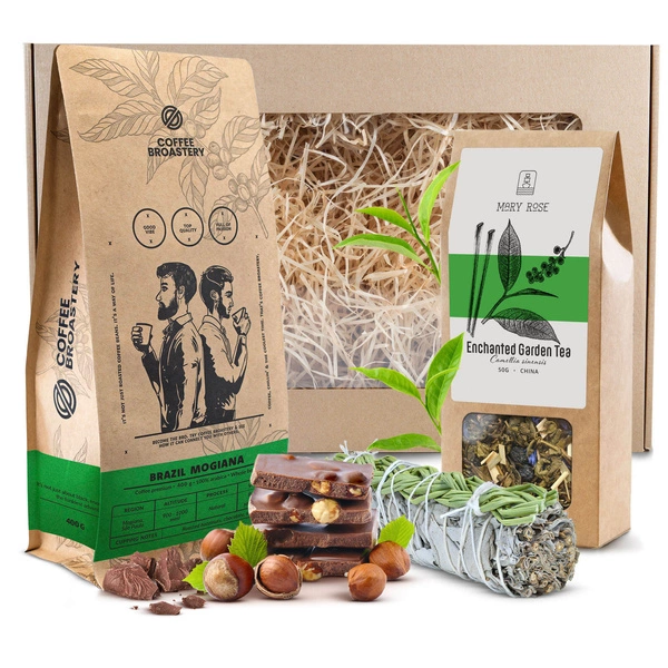 Ajándékkészlet Kávé Coffee Broastery + Tea + Fehér Zsálya Füstölő