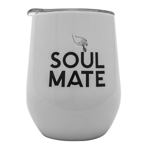 TermoLid – hőszigetelt yerba mate bögre fedéllel – Soul Mate (fehér) – 350 ml