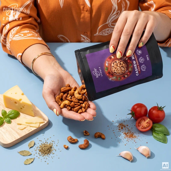 Nustino Crunch – Pörkölt kesudió – Pizza Margherita 100 g