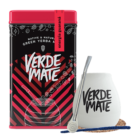 Set Yerbera Verde Mate Energia Guarana Mate 0.5kg 